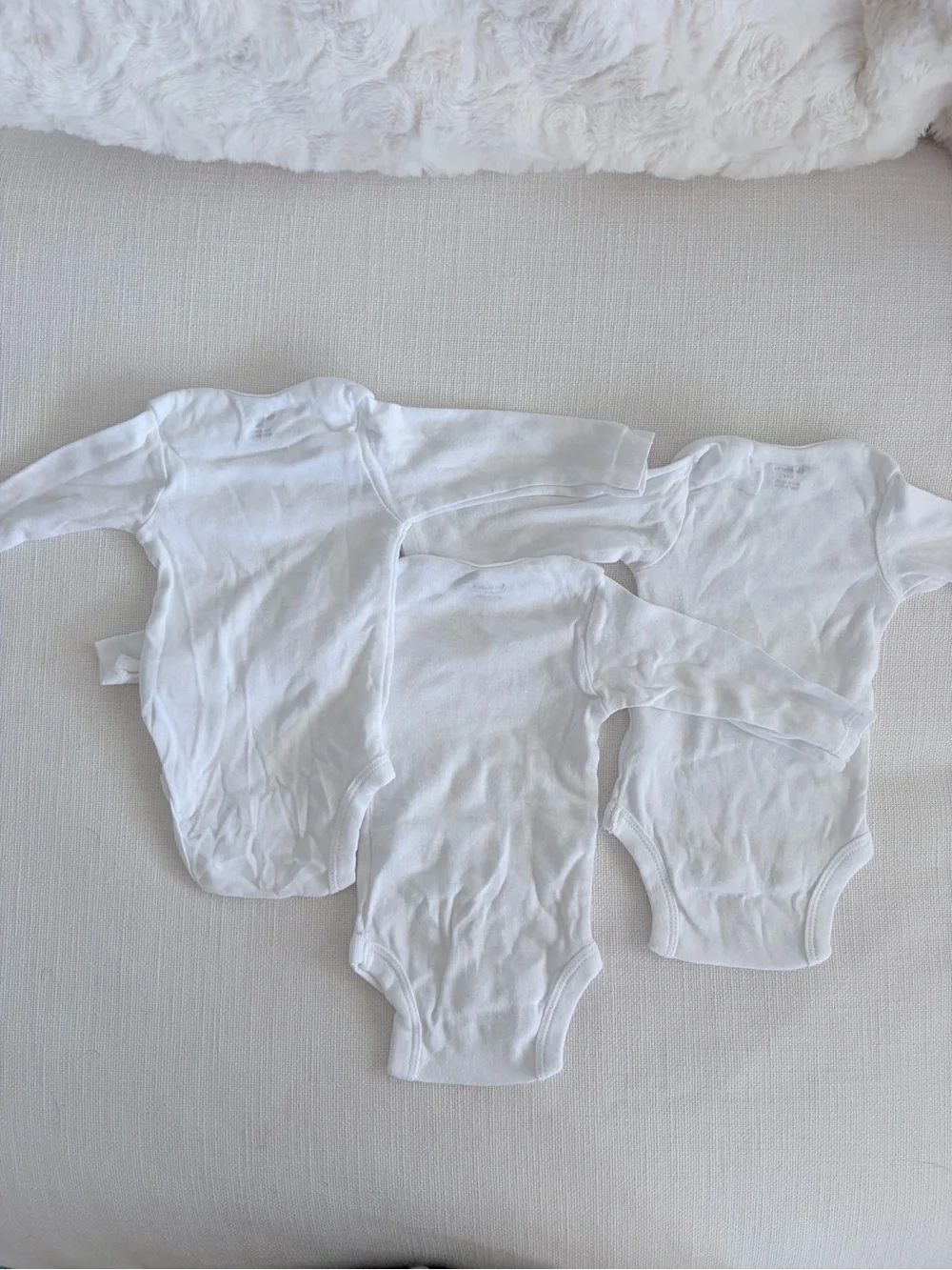 Gerber White Long-Sleeve Baby One-Piece Bodysuits - 3 Pack